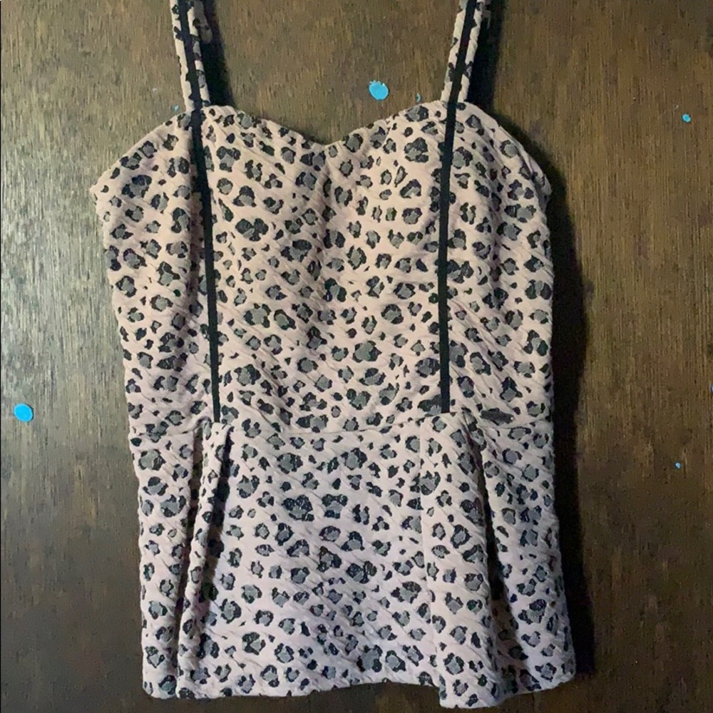 Pink Guess bustier/peplum top
